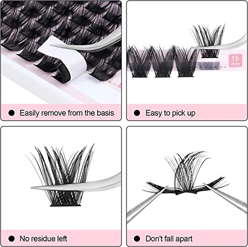 Cluster Lashes Extensions 144Pcs 9mm D Curl DIY
