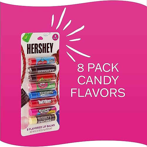 Taste Beauty for Hershey's Chocolate & Candy Flavored Lip Balms - 8 Pack Favorite Candies Flavor