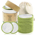Reusable Bamboo Makeup Remover Pads 28-Pack with Laundry Bag & Storage Box