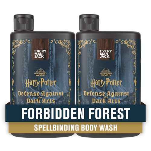 Every Man Jack Harry Potter Collectors Body Wash - Hogwarts Inspired Scents & Clean Ingredients - Defense Against the Dark Arts - Forbidden Forest Scent - 13.5 oz (Pack of 2)