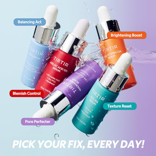 TIRTIR 5 Actives Power Serums Kit ? Korean Skin Care Set with Vitamin C, Niacinamide, Azelaic & Hyaluronic Acid, Hydrating Serum, Radiance Boost, Nourishment, Travel Essentials, Skincare Gift