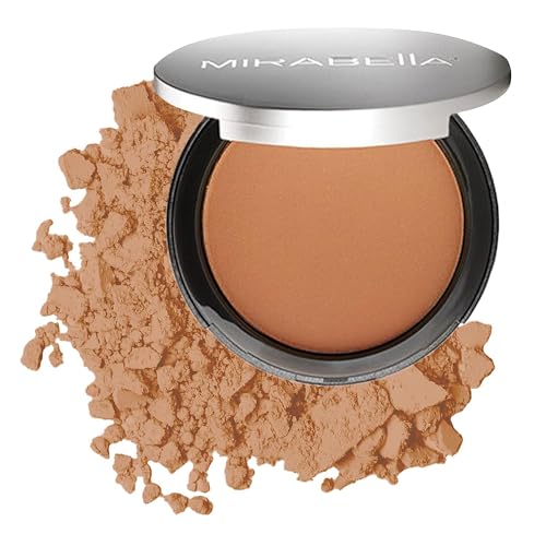 Mirabella Pure Press Foundation Powder - Buildable HD Finish, Medium/Dark IV