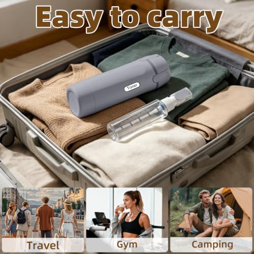 EASYFORALL 4 Pack Grey 4-in-1 Travel Dispenser Bottles 30ML Leak-Proof Toiletry Containers
