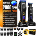 Professional Cordless Hair Clippers Set with DLC Blades & LED Display