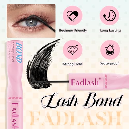 FADLASH Lash Bond and Seal Eyelash Glue - 2 in 1, 72-Hour Hold