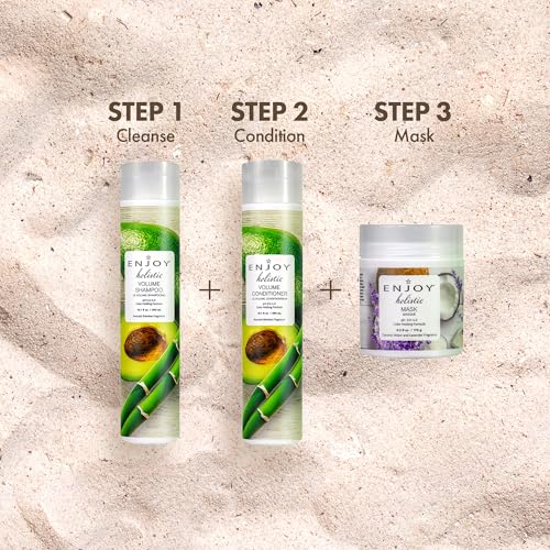 Enjoy Holistic Volume Shampoo - Weightless Volumizing Cleanser for Fine & Thin Hair - Sulfate, Paraben & Silicone Free - Adds Body, Softness & Moisture - 33.8 fl oz