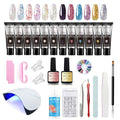 Shiny Nail Extension Gel,Poly Gel 12-Colors Set,New Upgrade Shiny Style Multiple Extension Poly GeL Nail Combinations Shine Your Life