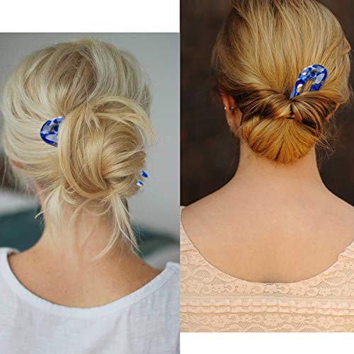 Tortoise Shell Hair Forks U Shape Updo Pins 4.3" 3 Pack
