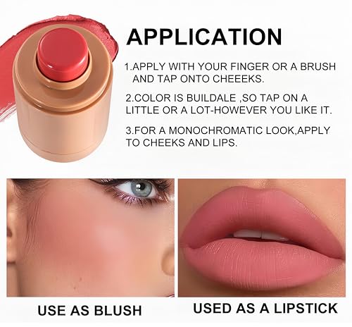Matte Blush Stick - Creamy, Buildable, Long-Lasting Cheek Color