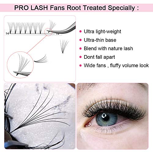 Premade Volume Eyelash Extensions 7D-C-0.07-12 Short Stem Premade Fans Eyelash Extensions 9 to 20 mm Pre made Lash Fans 3D 5D 7D Volume Lash Extensions .07 .10 C D Curl(7D-C-0.07,12mm)