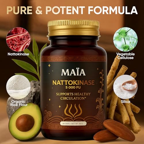 Maia Nattokinase 5000 FU - Arterial Health & Circulation Support, 60 Capsules