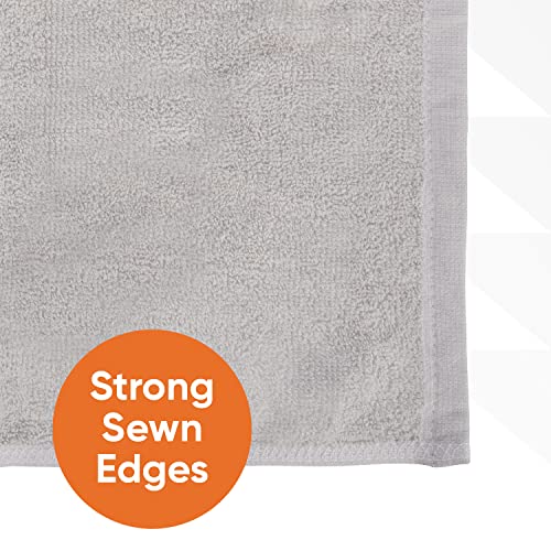 Superio Cotton Terry Washcloths Grey Towels 100% Cotton Cleaning Cloth 16" Rags Wash Clothes for Body and Face, Spa Towels, Multi Purpose (12, 12"x12")