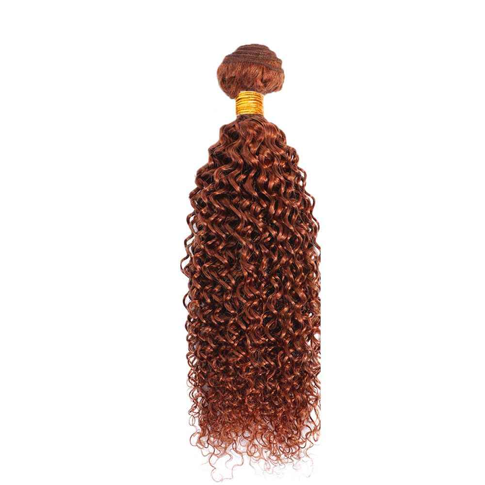34 Inch Color 33 Copper Red Bundles Reddish Brown Kinky Curly Human Hair Bundle Unprocessed Peruvian Virgin Hair Bundle Brown Curly Wave Bundles for Women