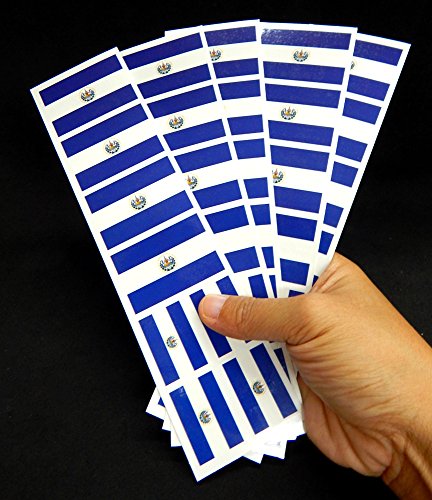 El Salvador Flag Temporary Tattoos - 40 Pack