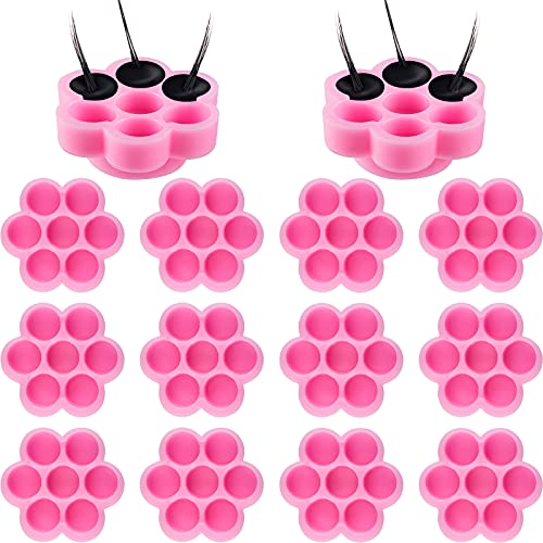 200 Pcs Flower Eyelash Glue Cups with 7 Grids | Pink