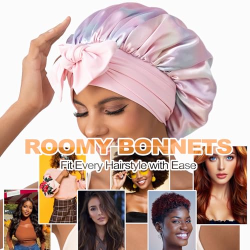 Satin Silk Bonnet for Sleeping - Double Layer Hair Cap