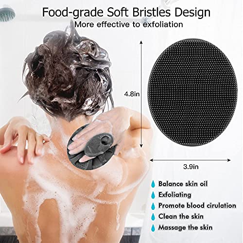 INNERNEED Silicone Body Cleansing Brush with Facial Scrubber, Soft Silicone Shower Scrubber, Gentle Exfoliating Brush, Promotes Blood Circulation, Relieves Stress
