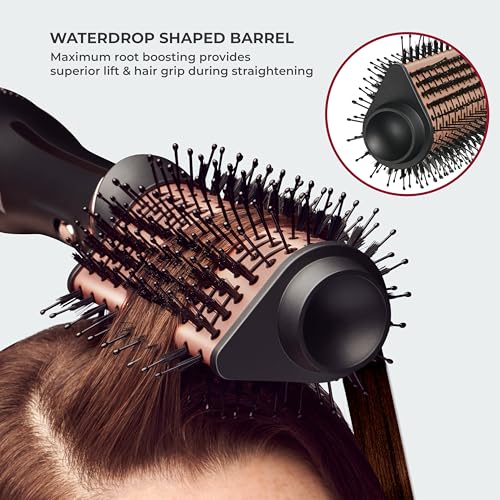 KISS Volume & Style Boosting 2-in-1 Air Brush, Interchangeable Ceramic Waterdrop & 1.5¡± Round Brush Head, Maximum Root Boosting Hair Dryer, 4 Heat Settings, Tangle-Free Bristles, 360¡Æ Swivel Cord