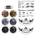 Halloween Skeleton Face Tattoo Stickers - Zombie Makeup Kit
