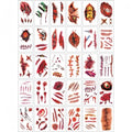 Halloween Zombie Scar Temporary Tattoos, 30 Sheets Waterproof Fake Wound Stickers