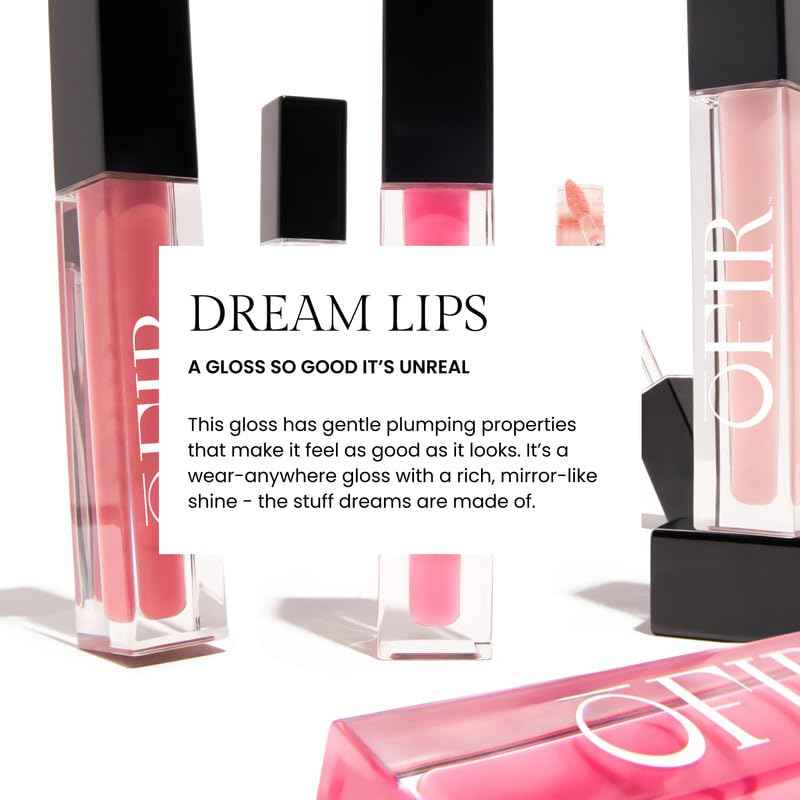 OFIR Surreal Shine Plumping Lip Gloss for Women | Clear, Non-Sticky, Hydrating Lip Gloss with Menthol & Vitamin E | High Shine, Vegan, Cruelty-Free | Muse - Warm Nude | 0.15 FL OZ
