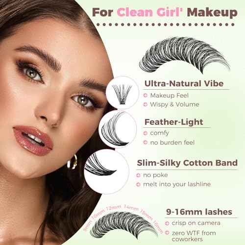 Lash Clusters 4 Style DIY Lashes Clusters Eyelash Clusters False Eyelashes Cluster Eyelash Extensions Wispy Lash Clusters Natural Cluster Lashes(640pcs 20D+40D+60D+80D,9-16mm)