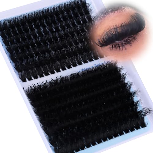 Lash Clusters 160D+260D Eyelash Clusters 12-24mm Long Lash Extension Thick Cluster Eyelash Extensions Volume Strip Mink Lashes Cluster Dramatic Full Salon Look Eyelash by CORUSCATE