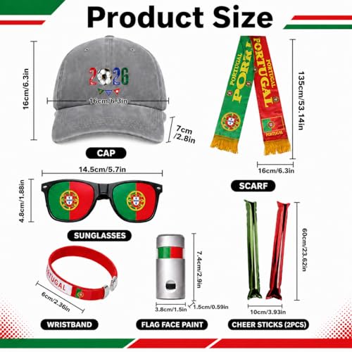 Portugal World Cup 2026 Fan Gear Set - 7 Piece