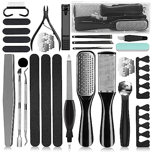 36-in-1 Professional Pedicure Kit - Stainless Steel Foot File & Case