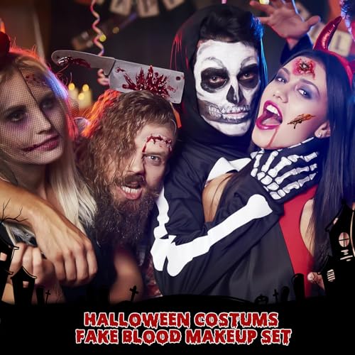 Halloween Fake Blood Makeup Kit - Realistic & Safe
