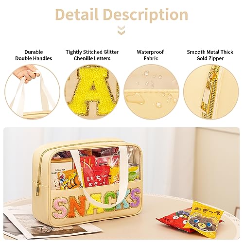 Eurovicky Clear Makeup Bag with Sequin Letter Patches