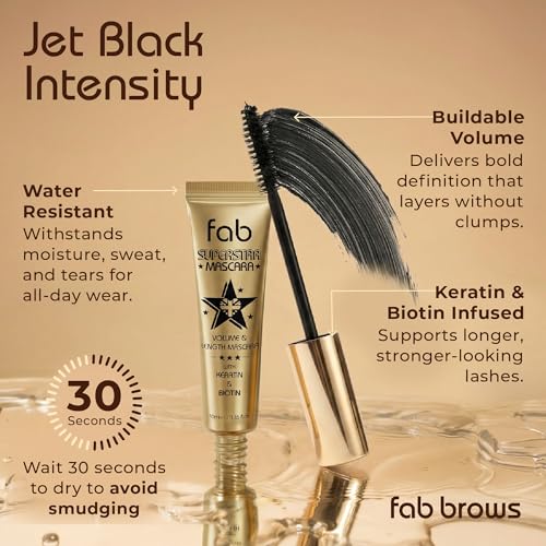 Fab Superstar Waterproof Mascara - Volumizing Black Lash Lift