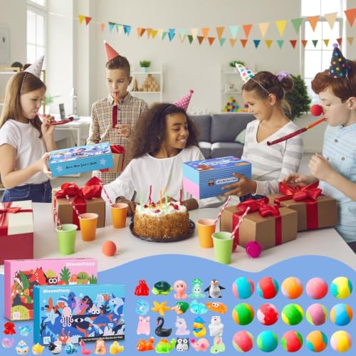 30 Pack Kids Bath Bombs with Animal Toys - Natural & Fun