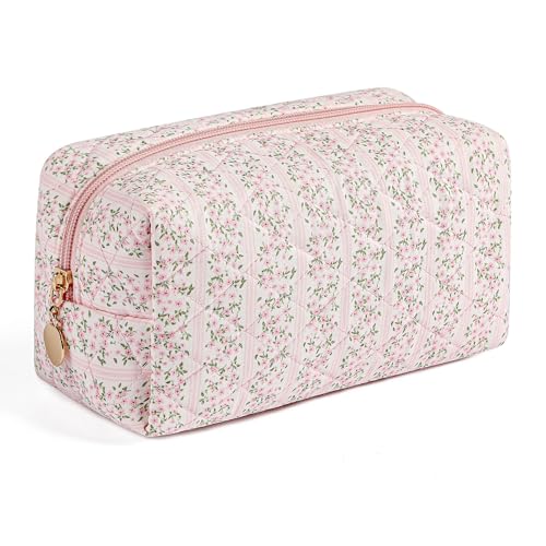 Pink Makeup Bag for Travel - Large Cosmetic Organizer