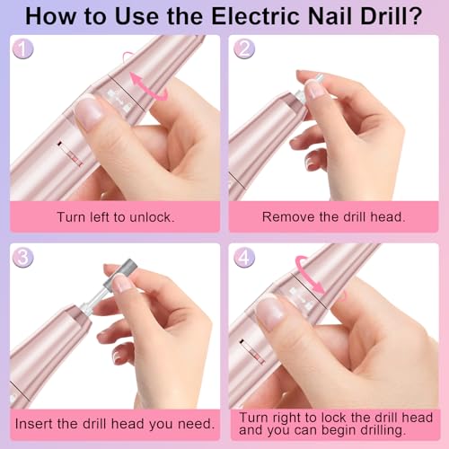 40,000 RPM Electric Nail Drill Kit - Rechargeable Manicure Tool