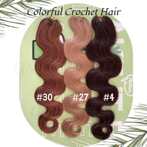 Body Wave Crochet Hair Extensions - 2 Pack Honey Blonde 14"