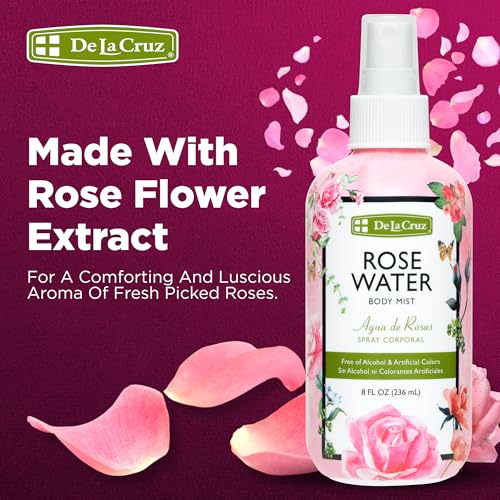 De La Cruz Pure Rose Water Body Mist - 8 fl oz