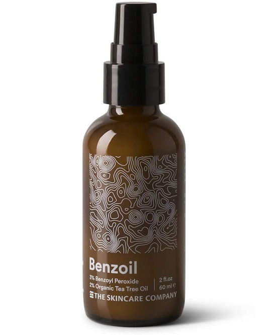 Benzoil - 3% Benzoyl Peroxide & 2% Tea Tree Oil Rapid Acne & Spot Treatment Serum - 70% Organic, Preservative-Free, Normal & Cystic Acne - 2 oz