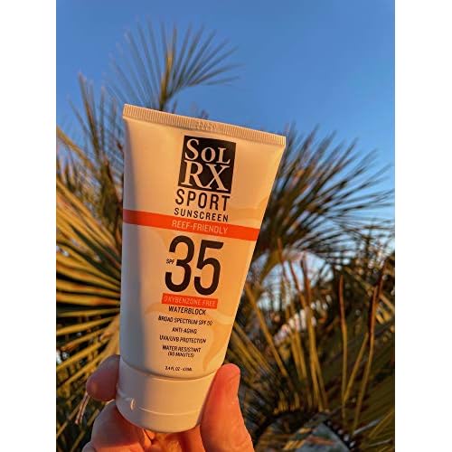 SolRX SPORT SPF 35 Sunscreen, Reef Friendly, Oxybenzone Free, Fragrance Free (Pack of 2)