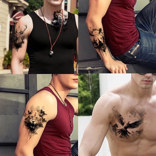 GLARYYEARS 44-Pack Temporary Tattoos - Realistic Long-Lasting