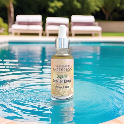 Glimmer Goddess Organic Self Tanning Drops for Face & Body 1 oz.