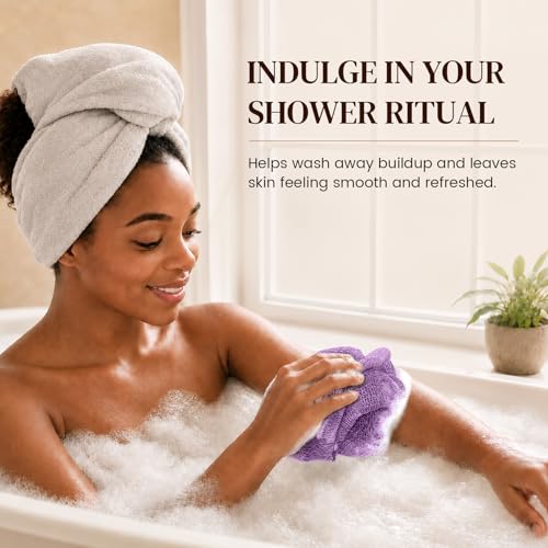 4 Pack African Net Sponge Exfoliating Washcloth, 45" Stretch