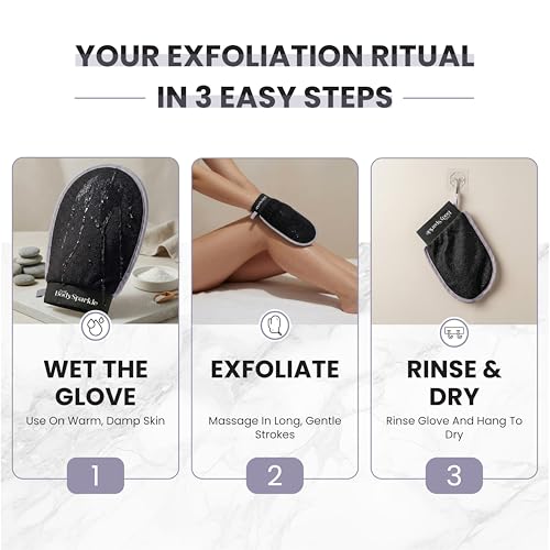 Exfoliating Shower Glove - Viscose Body Scrubber Mitt for Dry Skin