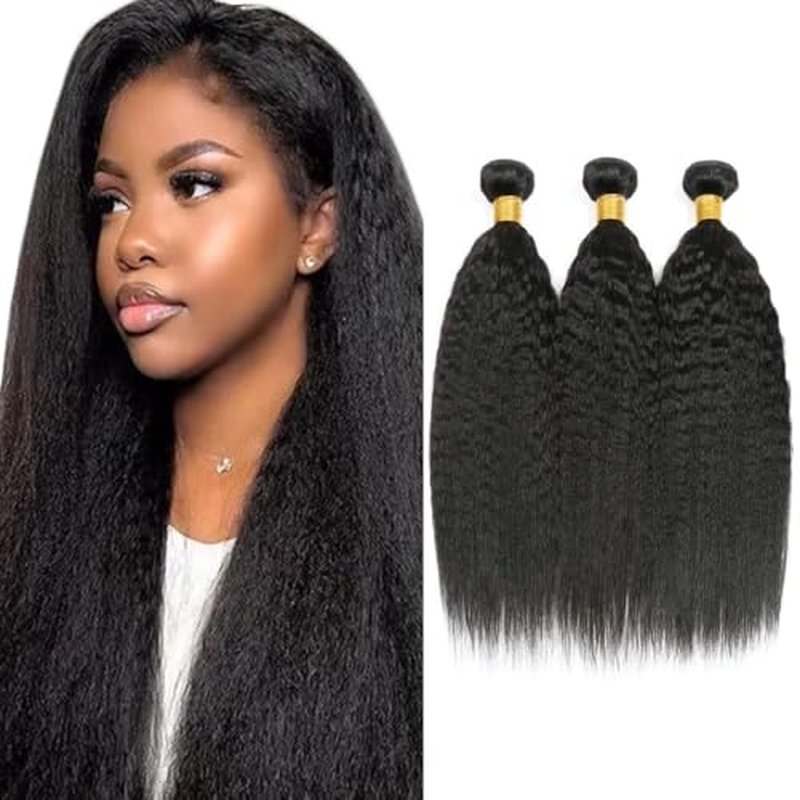 #1B Yaki Straight Human Hair Bundles 3pcs 150g