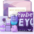 Mothers Day Gifts for Mom,Valentines Birthday Mothers Day Basket for Mom from Daughter Son, Relaxing Spa Gifts Set with Luxury Flannel Purple Blanket,Great Birthday Mother's Day Ideas for Women