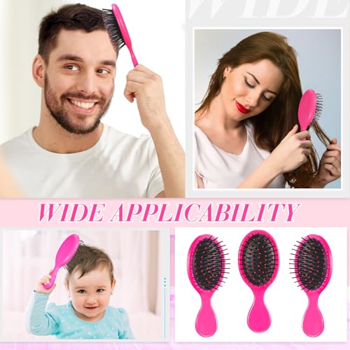 36 Pack Mini Rose Red Hair Brushes for Kids & Travel - Detangling & Tangle-Free