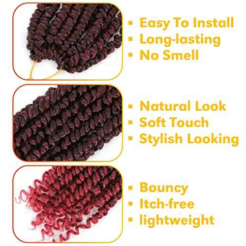 Passion Twist Hair 14 Inch Passion Twist Crochet Hair 9 Packs Crochet Hair for Black Women Pretwisted Crochet Twists Hair Pre Looped Tbug