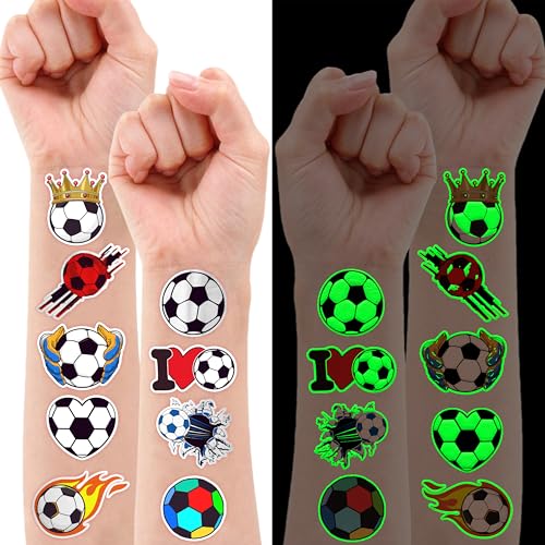96 Glow In The Dark Soccer Temporary Tattoos | Party Favors