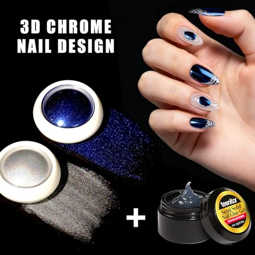 Acrylic Nail Kit with Chrome Powder & Almond Tips – Beginner Set
