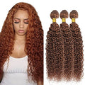 #30 Light Brown Water Wave Hair Bundles 22-26 Inch